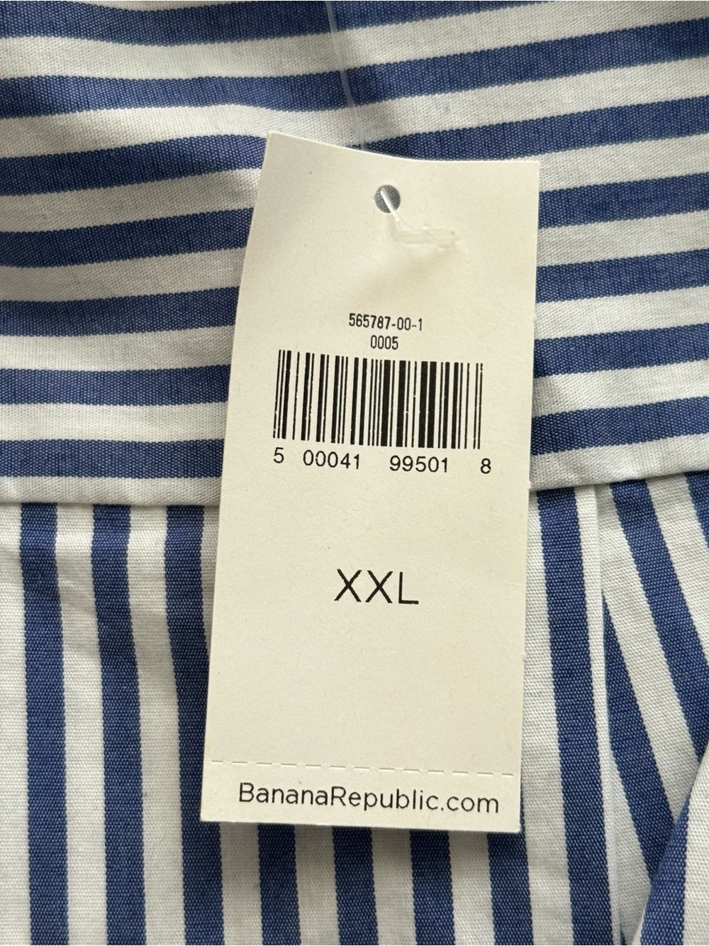 NWT Banana Republic Blue White Striped Puff Sleeve Poplin Blouse XXL - Picture 3 of 7